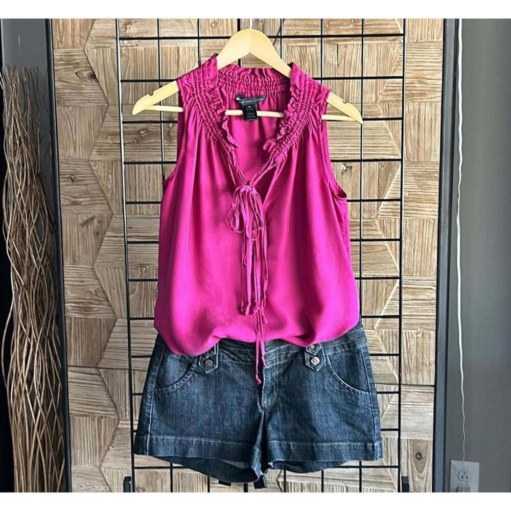 Marc by Marc Jacobs Woman’s Silk Blouse Small Fuschia Sleeveless Tank Smocked